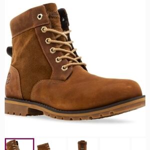 Timberland Brown Leather & Suede Lace-Up Work Boot